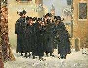 Emanuel Salomon Friedberg Jews Taking Snuff oil painting artist